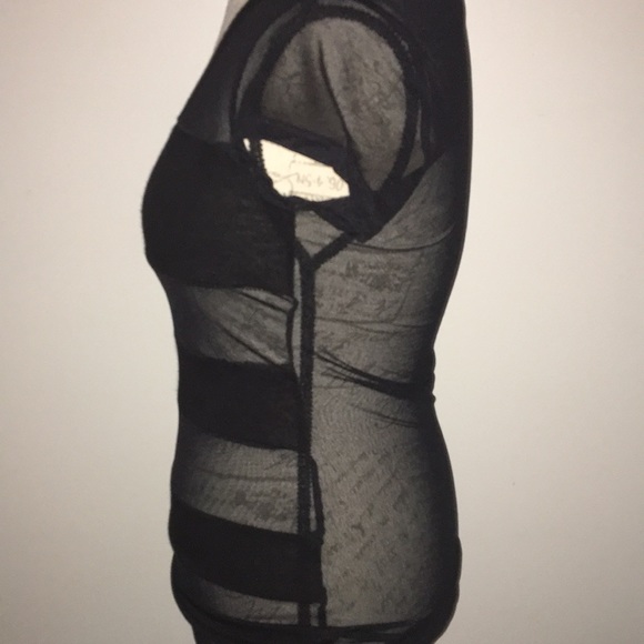 Forever 21 long color block black & mesh tee Small - Picture 4 of 8